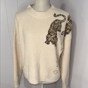 Elegant Embroidered Cream Sweater